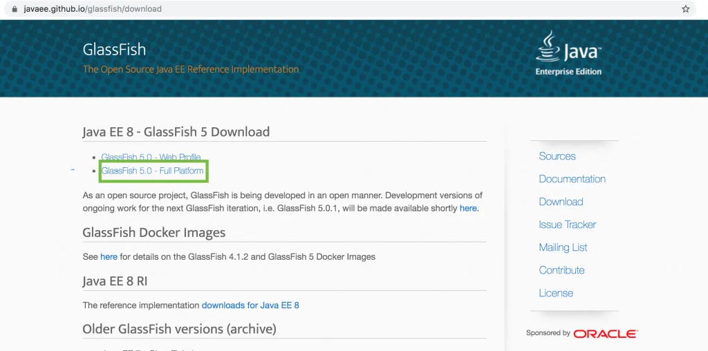 Glassfish 5.0 GitHub 存储库