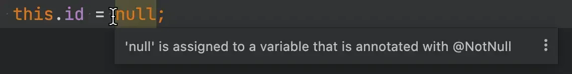 IDE warning for NonNull